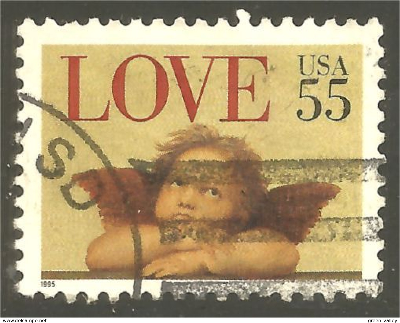 XW01-0518 USA 1995 Love 55c Ange Angel Ange Angel Cherub Chérubin - Oblitérés