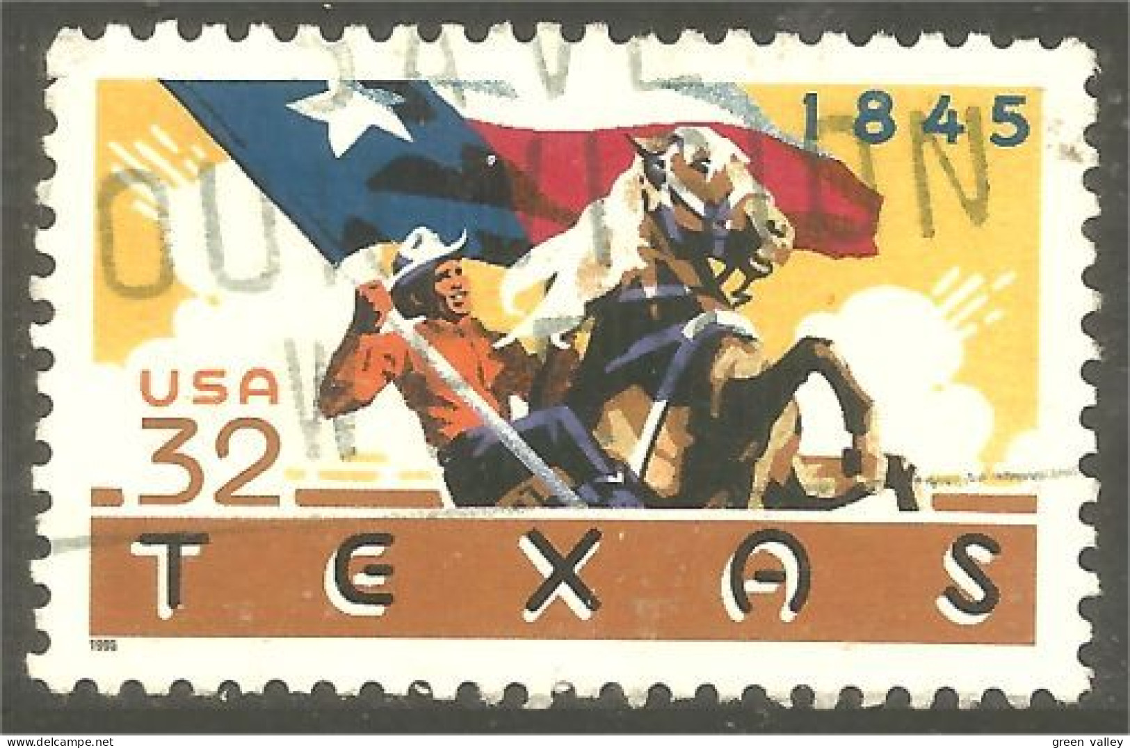 XW01-0522 USA 1995 Texas Drapeau Flag Cheval Horse Pferd Paard Caballo - Briefmarken