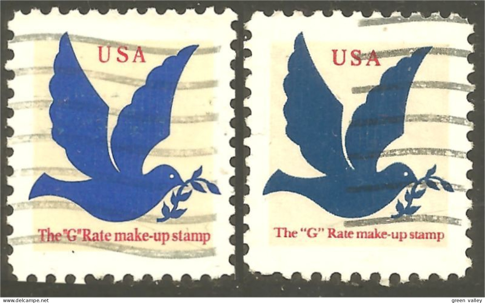 XW01-0508 USA 1994 G-stamp Colombe Dove Paloma Taube 2 Colors Light Dark Blue - Gebraucht