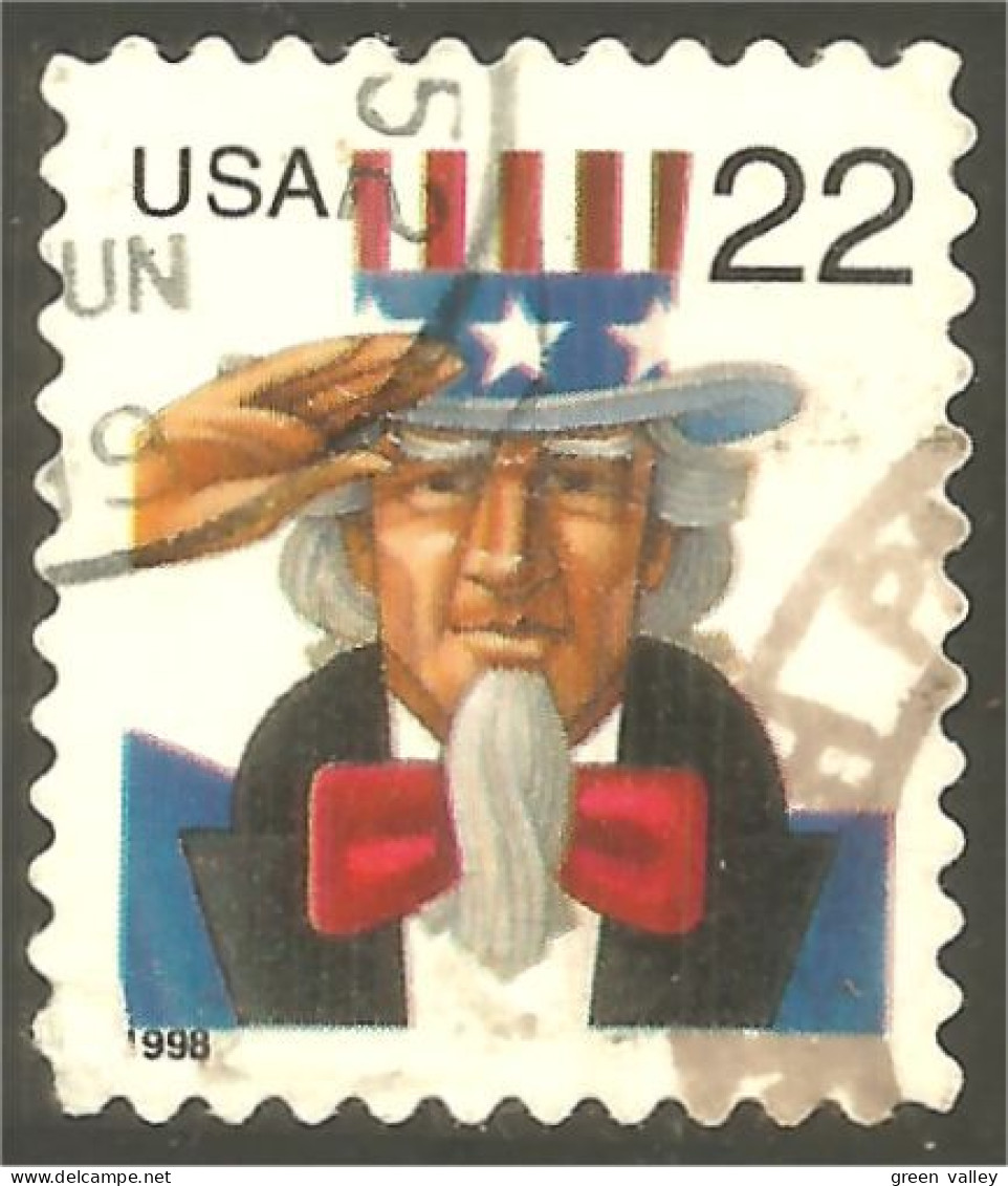 XW01-0490 USA 1998 Oncle Uncle Sam Chapeau Hat Drapeau Flag - Oblitérés