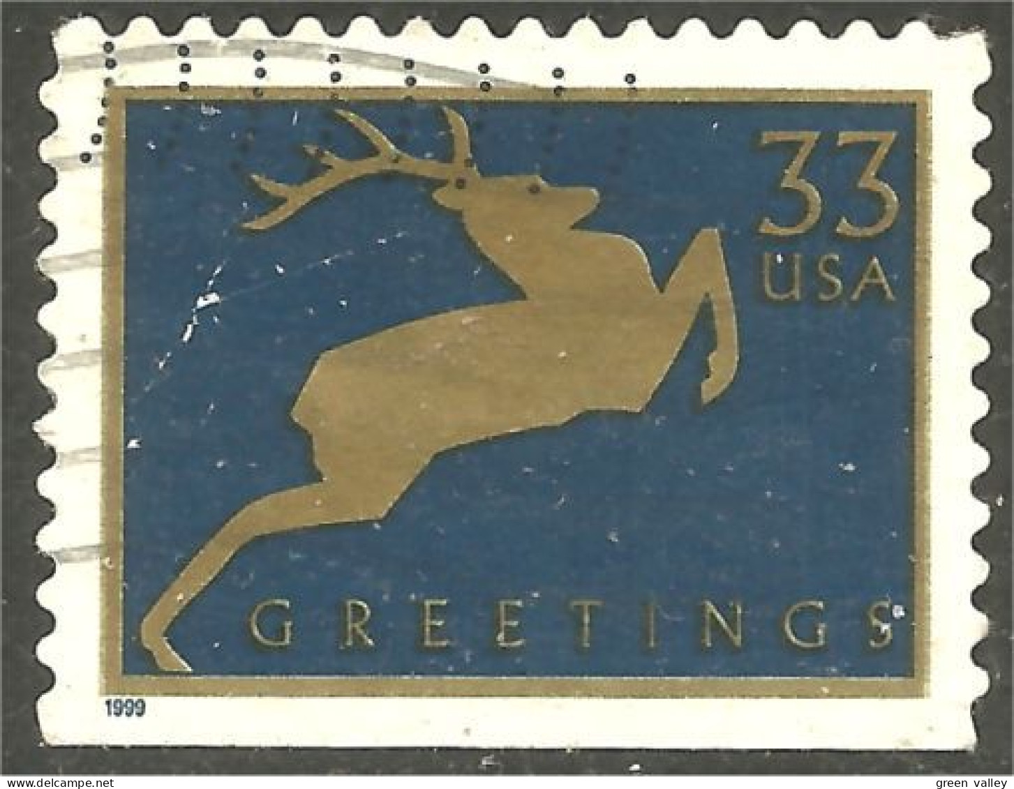 XW01-0478 USA 1999 Greetings Deer Chevreuil Hirsch Cervo - Used Stamps