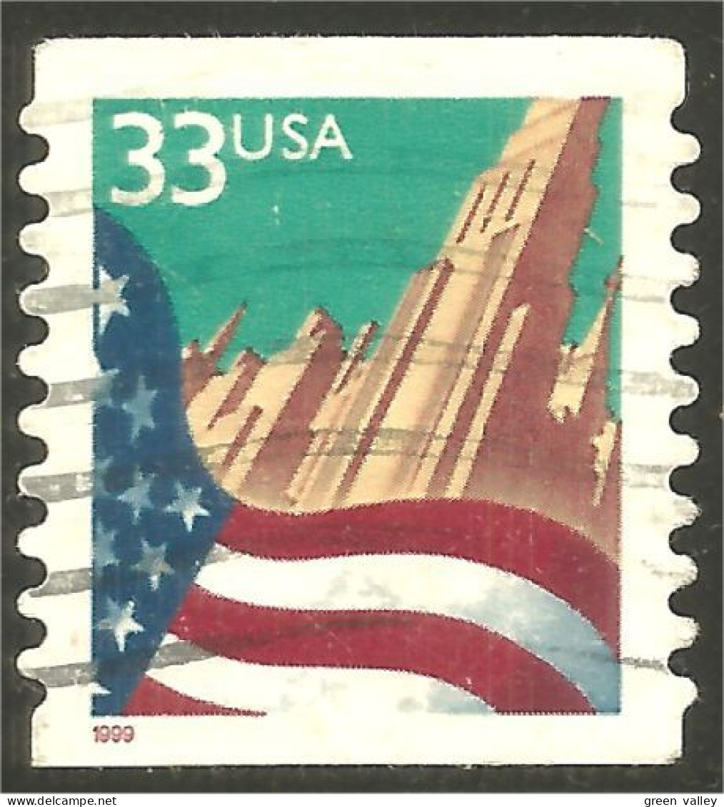 XW01-0462 USA 1999 Drapeau Flag City Coil Roulette - Timbres