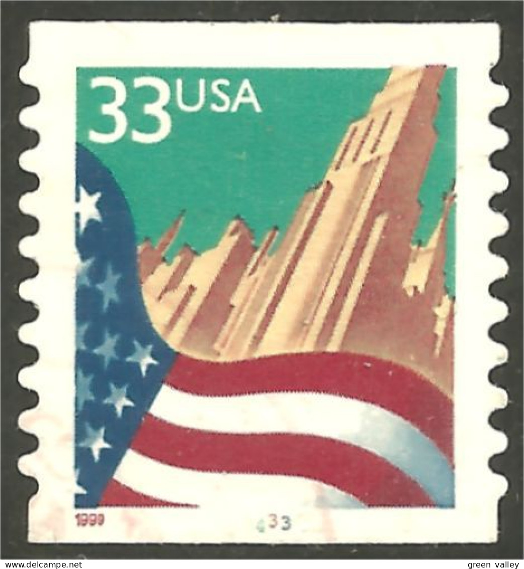 XW01-0461 USA 1999 Drapeau Flag City Coil Roulette - Postzegels