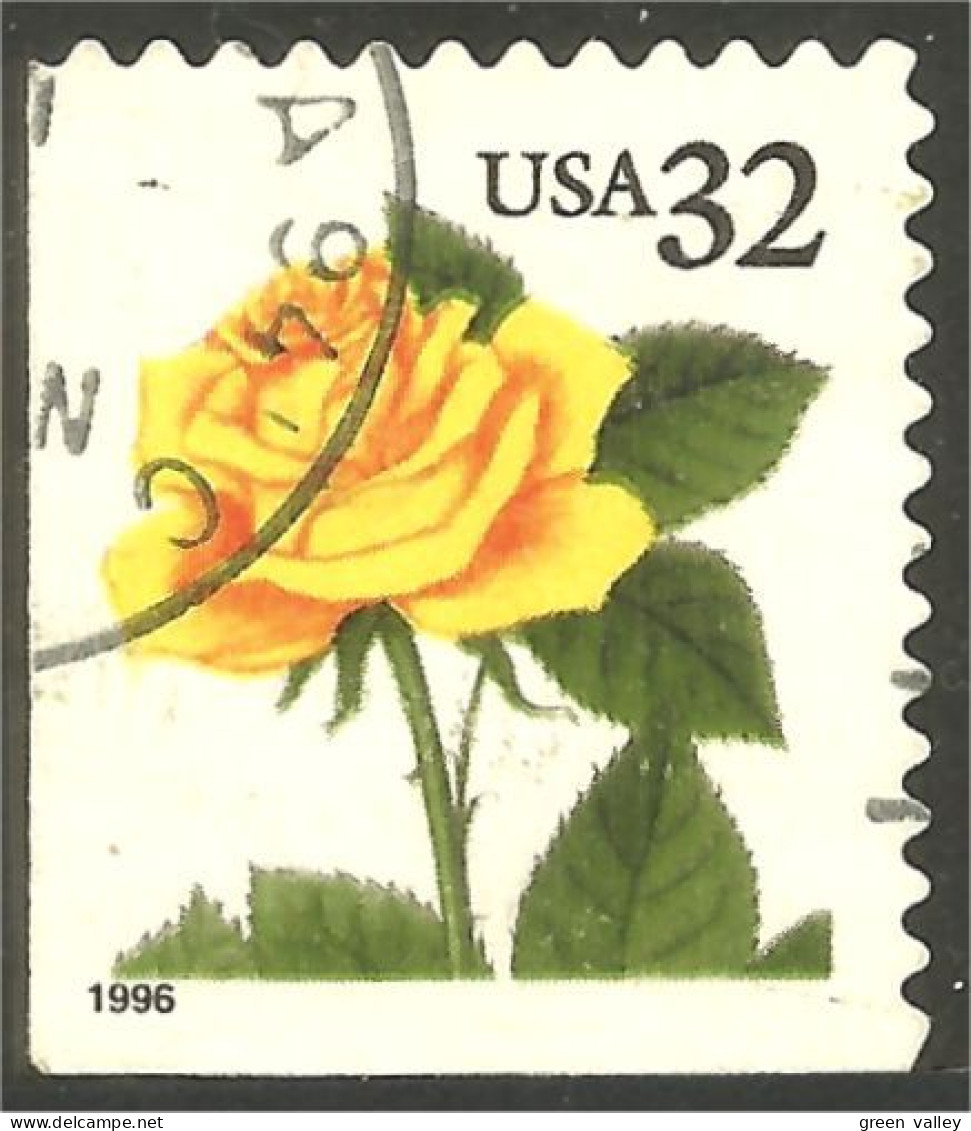 XW01-0451 USA 1996 Yellow Rose Jaune Corner Booklet Carnet Coin - Oblitérés