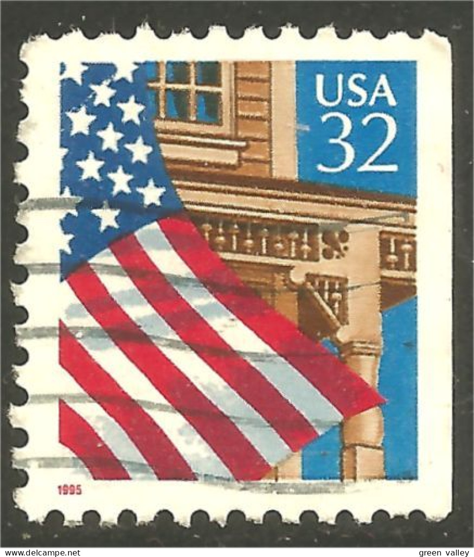 XW01-0448 USA 1997 Drapeau Flag Over Porch Côté Carnet Booklet Side - Postzegels