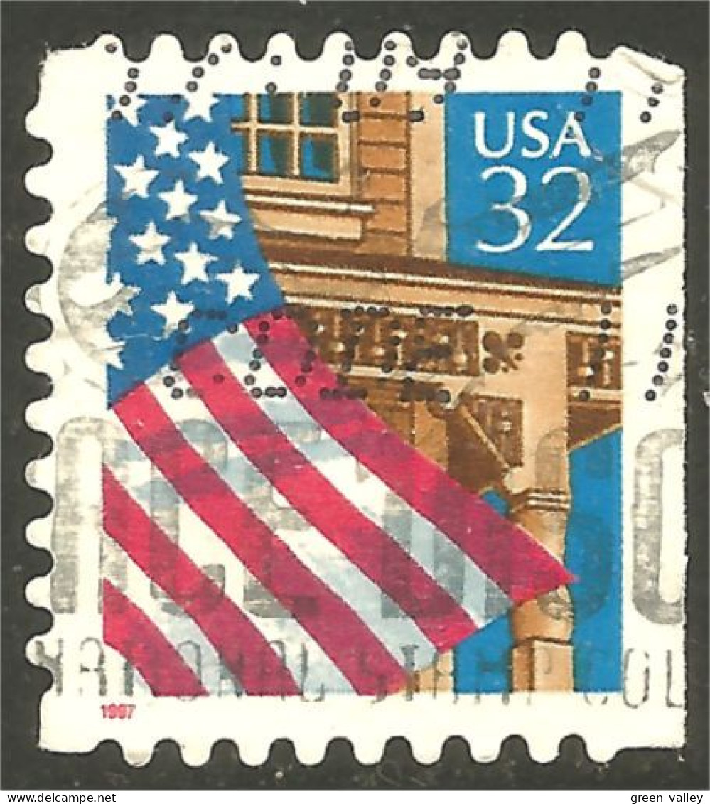 XW01-0447 USA 1997 Drapeau Flag Over Porch Côté Carnet Booklet Side - Gebraucht