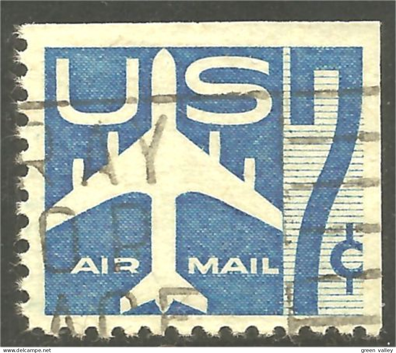 XW01-0441 USA 1958 Airmail Silhouette Avion Airplane Airliner Flugzeug Aereo 7c Blue Corner Booklet Carnet Coin - 2a. 1941-1960 Oblitérés