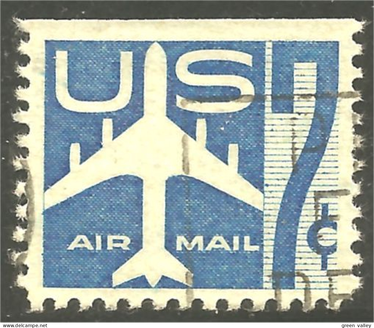 XW01-0442 USA 1958 Airmail Silhouette Avion Airplane Airliner Flugzeug Aereo 7c Blue Top Booklet Carnet - Flugzeuge