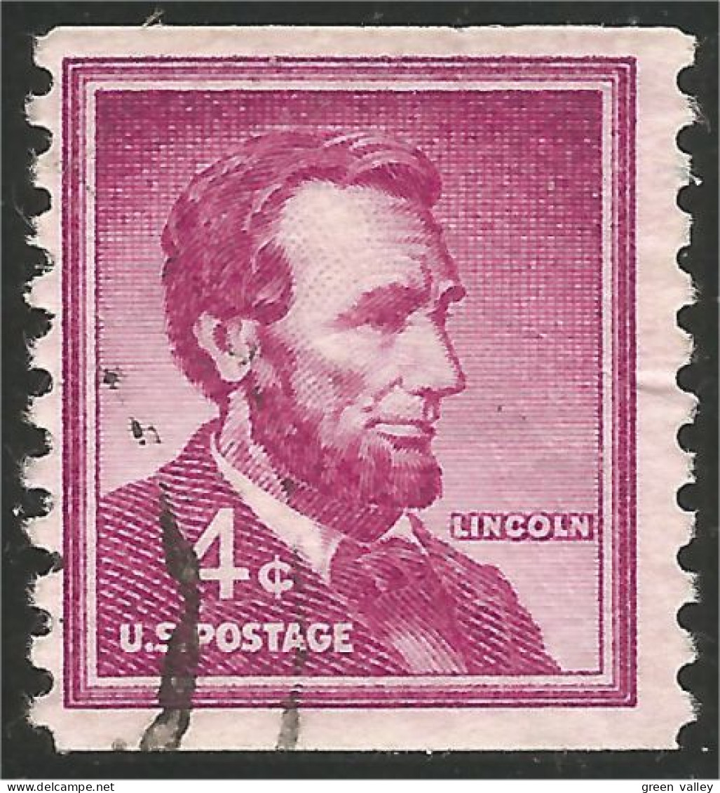 XW01-0409 USA President Abraham Lincoln 4c Violet Roulette Coil - Autres & Non Classés