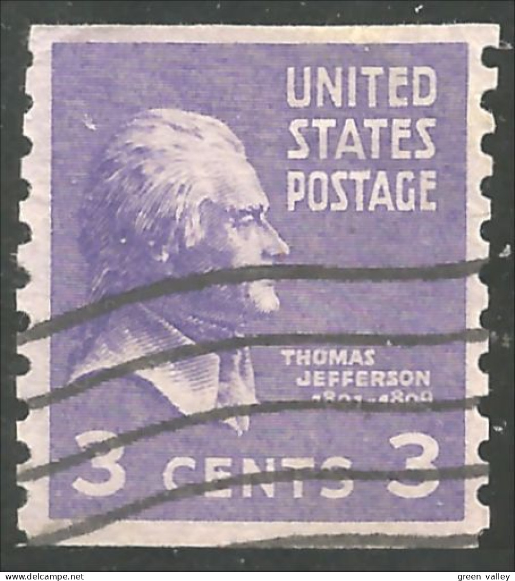 XW01-0386 USA President Thomas Jefferson 3c Violet Roulette Coil - Autres & Non Classés