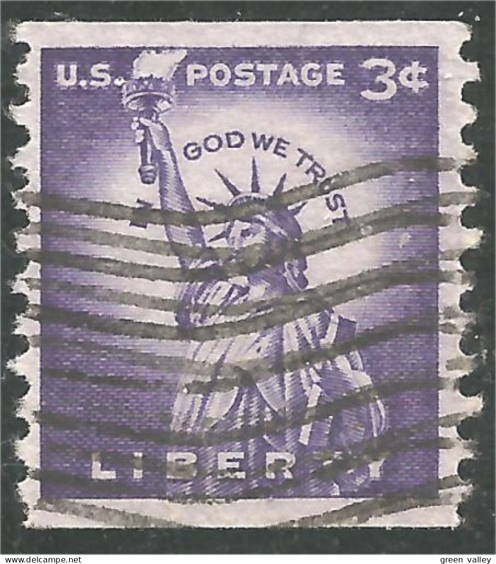 XW01-0384 USA Statue Liberty Liberté 3c Violet Roulette Coil - Other & Unclassified