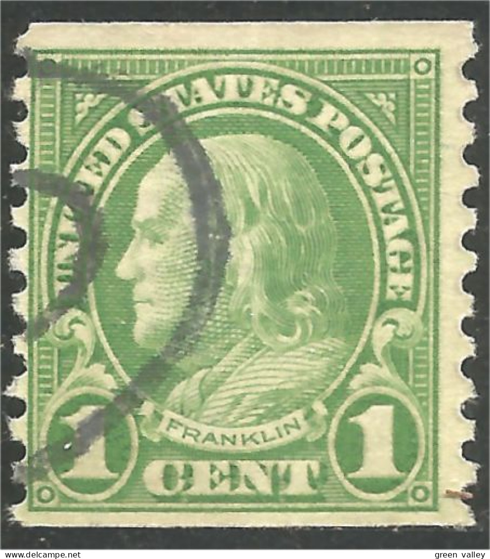 XW01-0372 USA President Benjamin Franklin 1c Vert Green Roulette Coil - Other & Unclassified