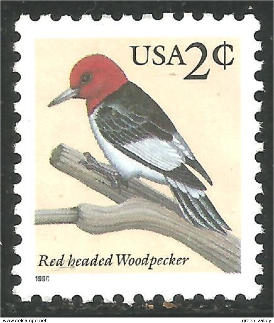 XW01-0359 USA Red-headed Woodpecker Oiseau Bird Vogel Pic à Tête Rouge Pivert No Gum - Autres & Non Classés