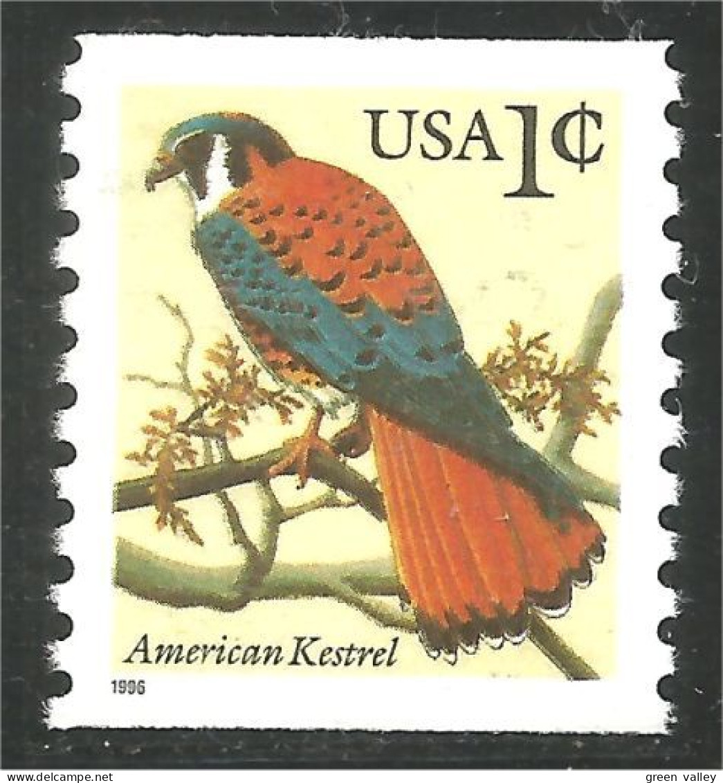 XW01-0353 USA American Kestrel Oiseau Bird Rapace Raptor Crécerelle D'Amérique Coil Roulette No Gum - Autres & Non Classés