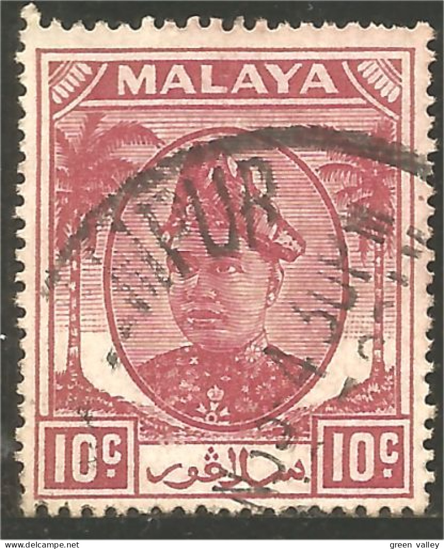 XW01-0267 Malaya 10c Rose - Malesia (1964-...)