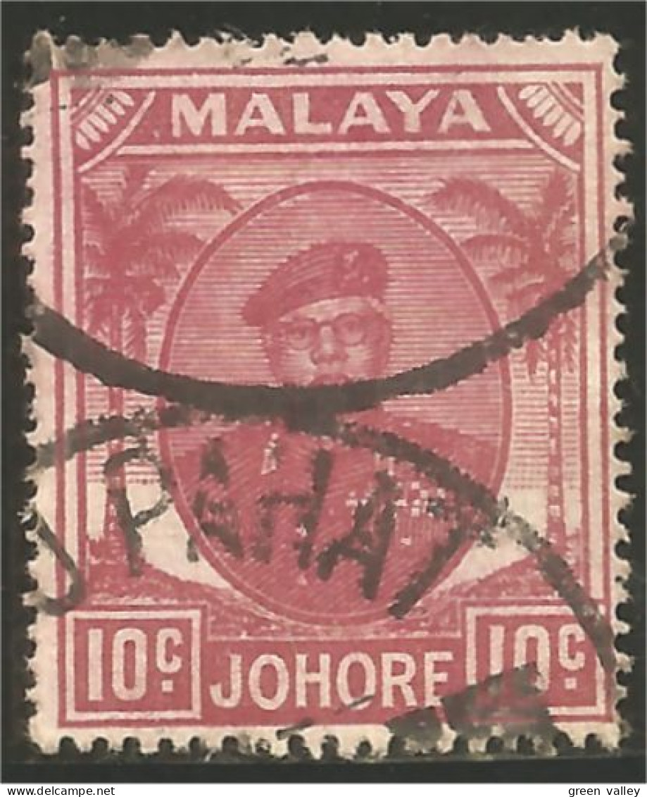 XW01-0268 Malaya Johor 10c Rose - Malaysia (1964-...)