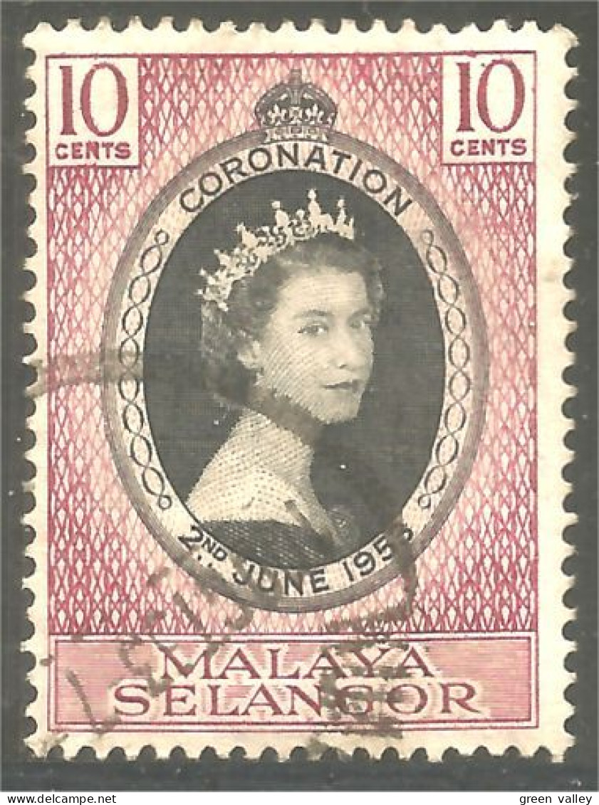 XW01-0257 Malaya Selangor Queen Elizabeth II Coronation Couronnement - Familles Royales