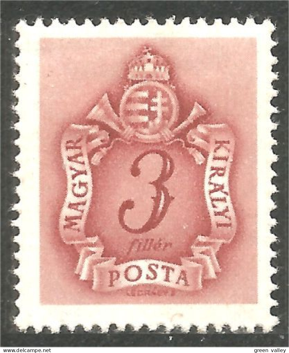 XW01-0179 Hungary Taxe Postage Due 3 MH * Neuf - Other & Unclassified