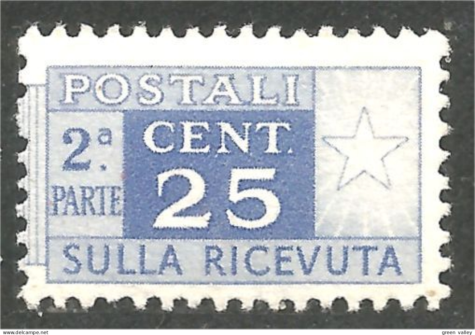 XW01-0166 Italy Paquet Parcel 25 Cent No Gum - Non Classés