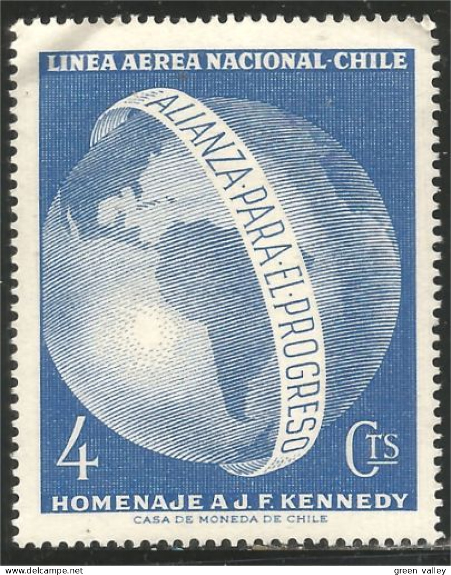 XW01-0112 Chili John Fitzgerald Kennedy President Carte Map Amérique America MNH ** Neuf SC - Chili