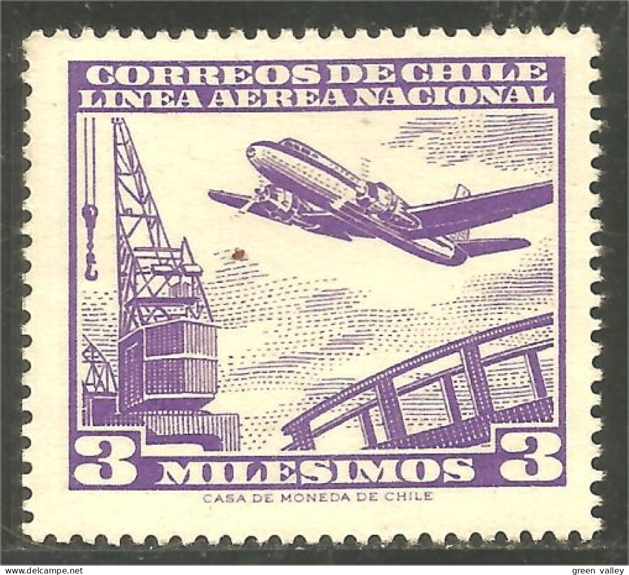 XW01-0084 Chili Avion Airplane Flugzeug Aereo Aviation 3 Mil MNH ** Neuf SC - Airplanes