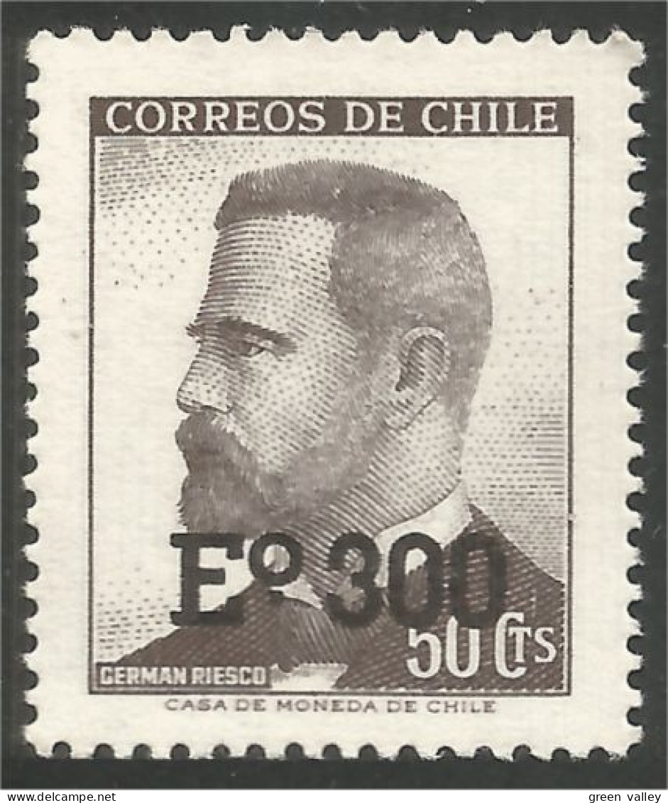 XW01-0068 Chile German Riesco Surcharge E300 MNH ** Neuf SC  - Chili