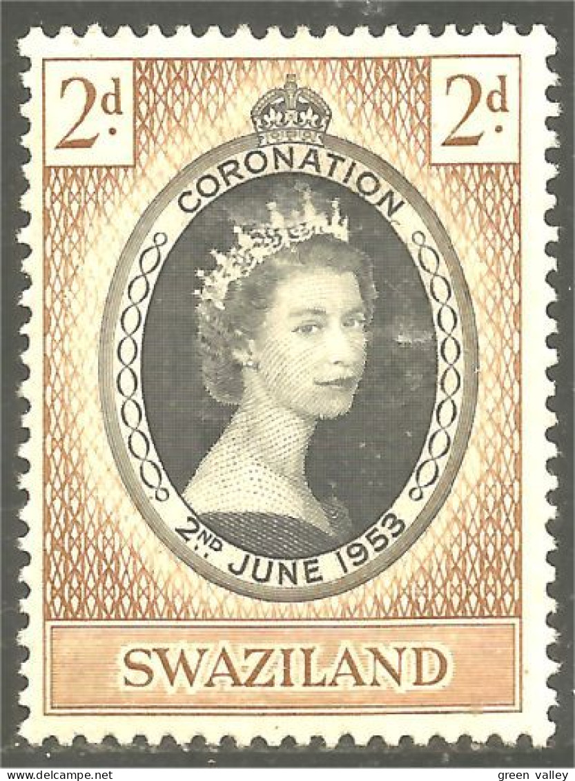 XW01-0966 Swaziland 1953 Coronation Couronnement Elizabeth II MH * Neuf - Royalties, Royals