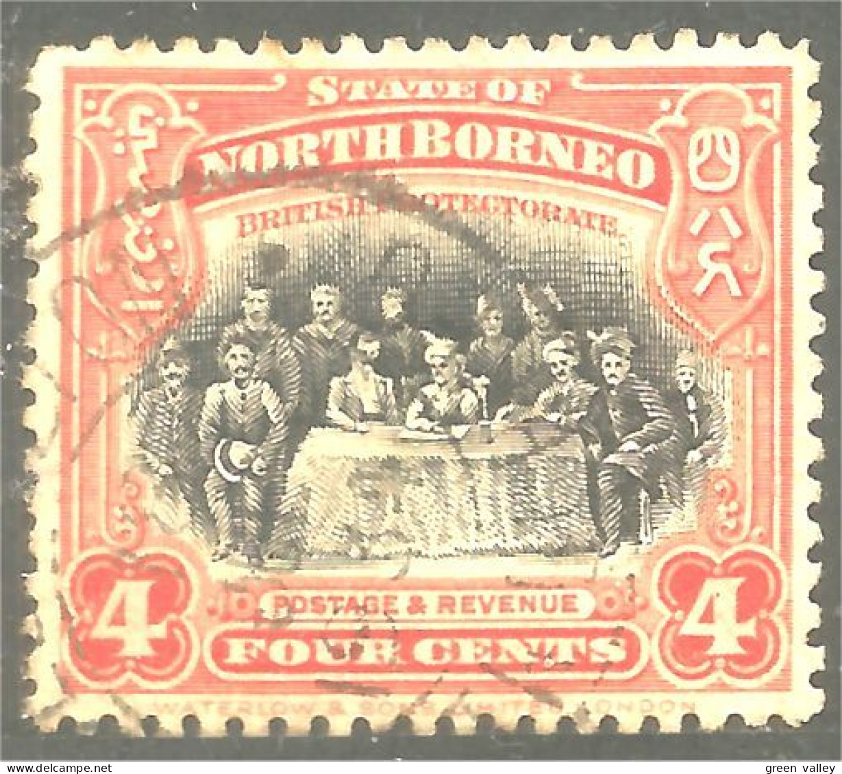 XW01-0963 North Borneo 1909 4c Assemblée Assembly - North Borneo (...-1963)