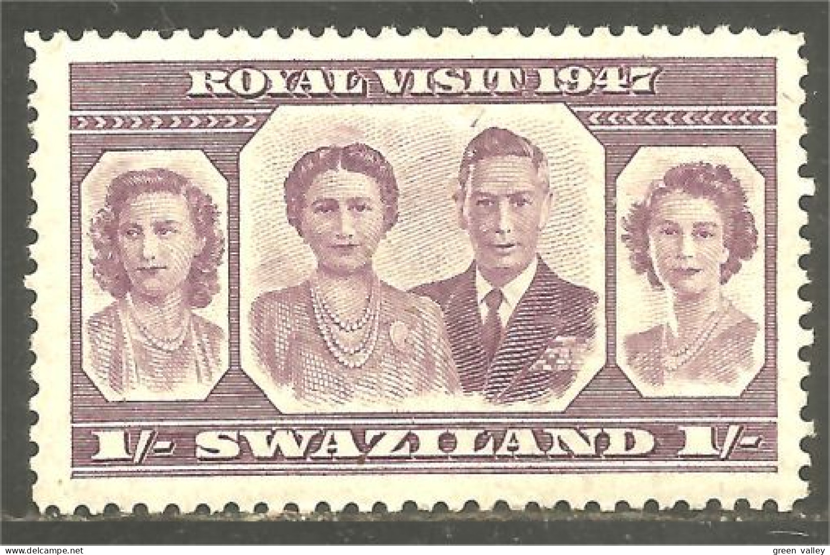 XW01-0965 Swaziland 1937 Royal Visit MH * Neuf - Familles Royales