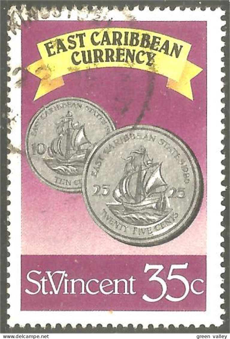 XW01-0951 St Vincent 35c Pièce Monnaie Coin Currency Voilier Bateau Sailing Ship Schiffe - Ships