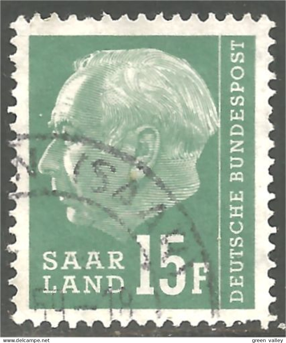 XW01-0887 Sarre Saar Saarland 15f President Theodor Heuss - Oblitérés