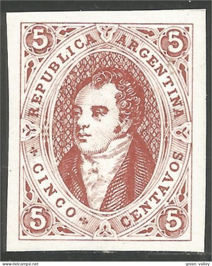 XW01-0876 Argentine 5c Bernardino Rivadavia 5c Rose Reprint - Altri & Non Classificati