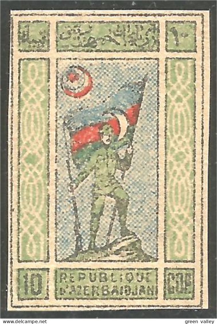 XW01-0780 Azerbaidjan Soldat Soldier Flag Drapeau - Azerbaïdjan
