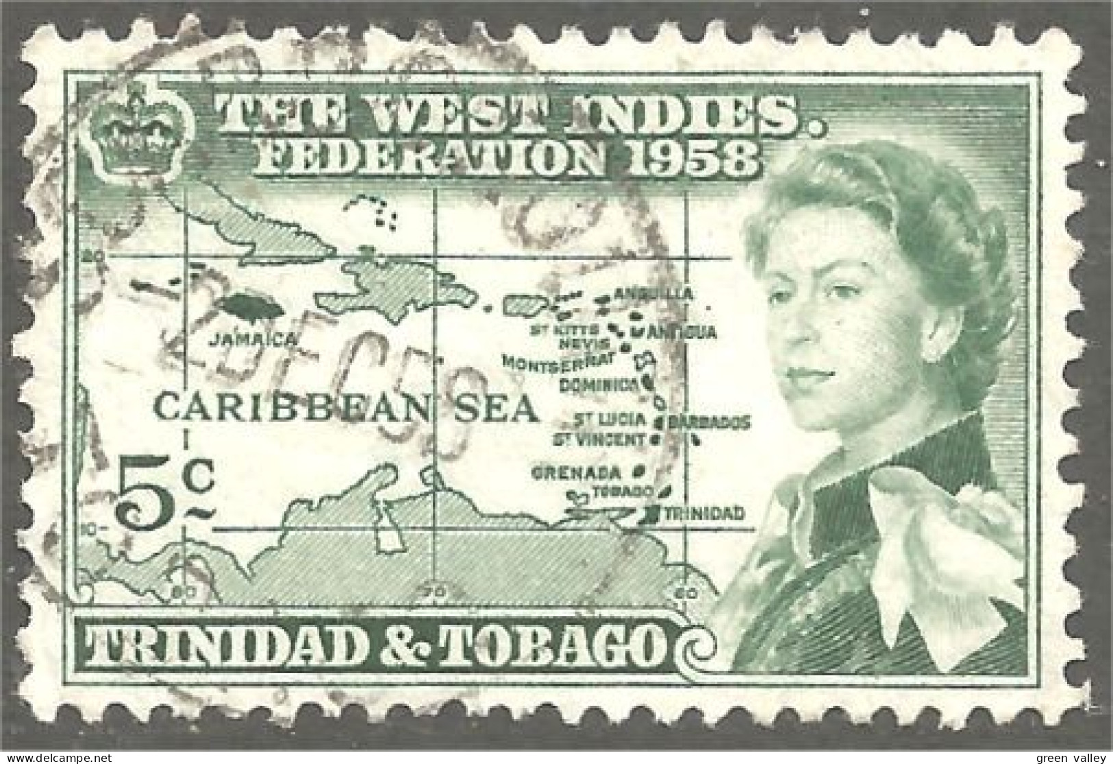 XW01-0702 Trinidad Tobago Island Ile Carte Map - Trinité & Tobago (...-1961)