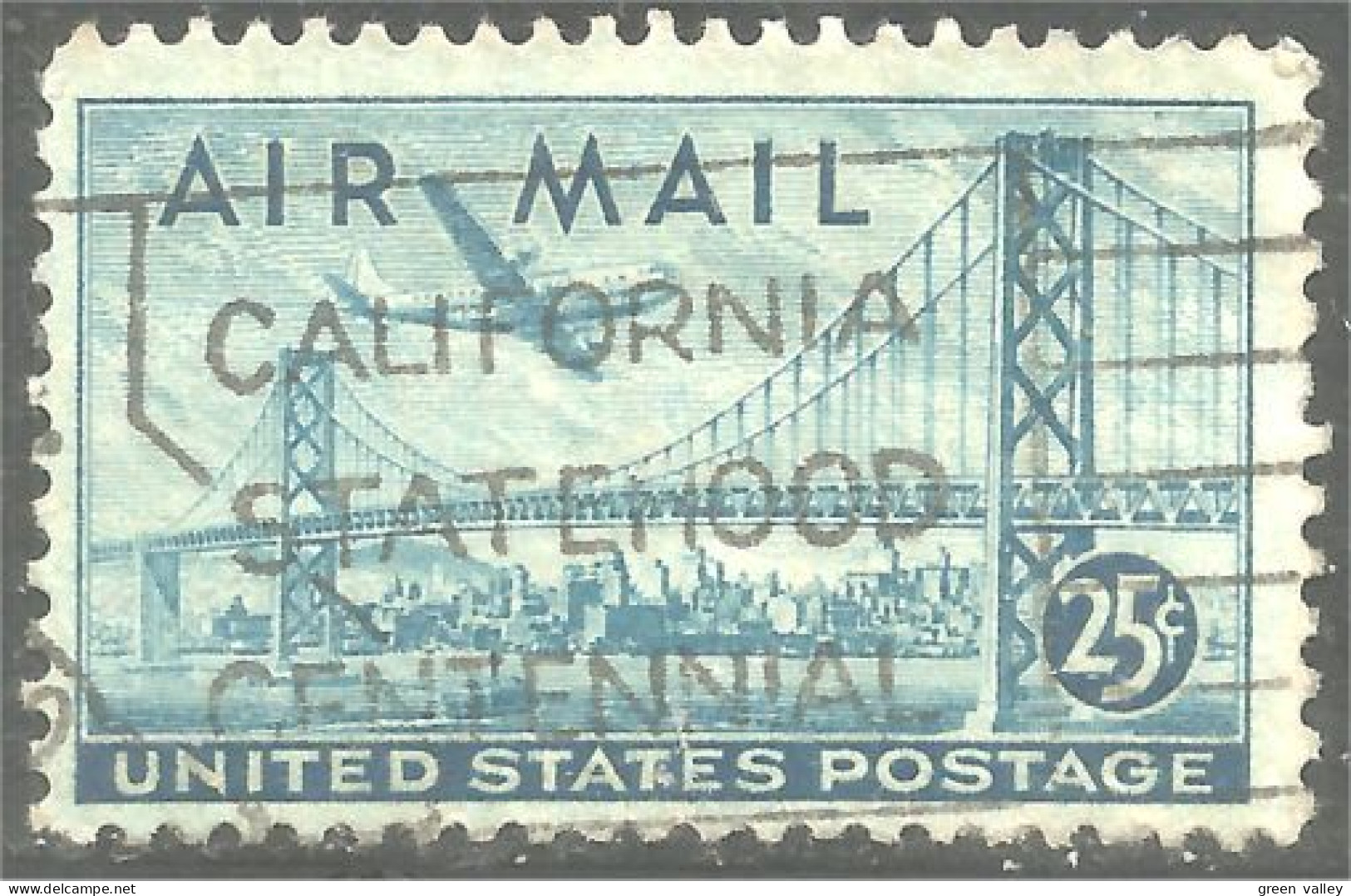 XW01-0630 USA 1947 San Francisco Bay Bridge Pont Brucke 25c Avion Airplane - Phares