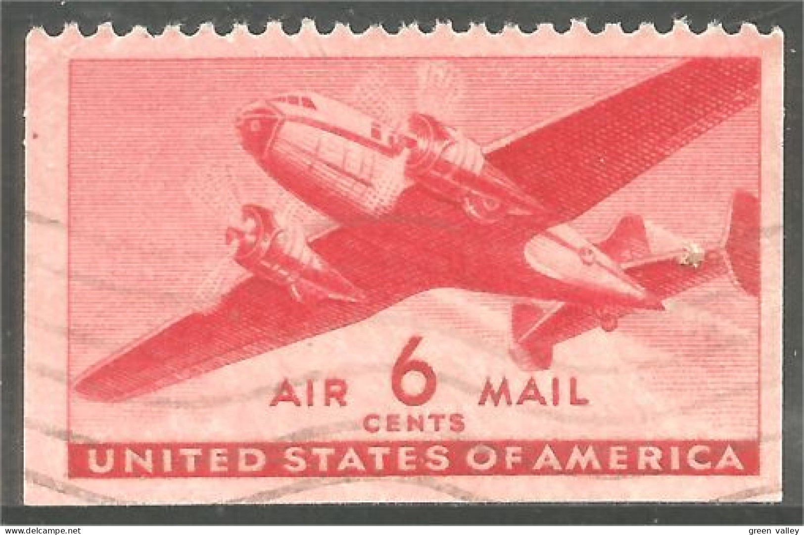 XW01-0615 USA 1943 Twin-Motored Transport Plane 6c Avion Airplane Booklet Feuillet Carnet - 2a. 1941-1960 Usados