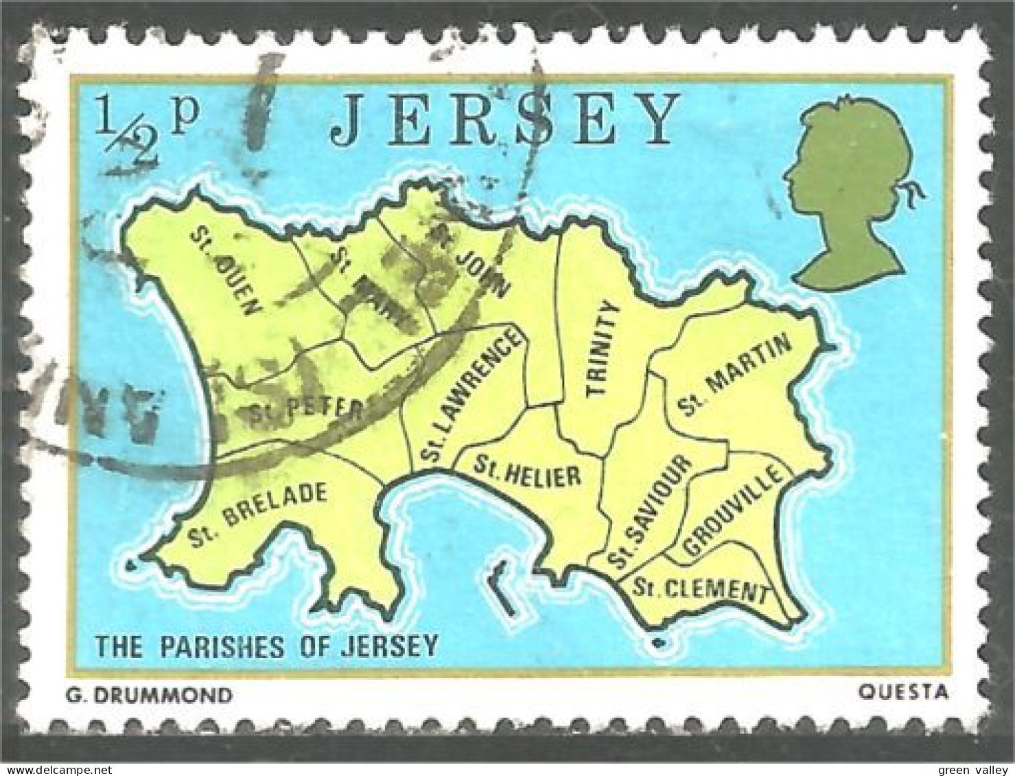 XW01-0583 Jersey Carte Map Parishes Paroisses - Autres & Non Classés