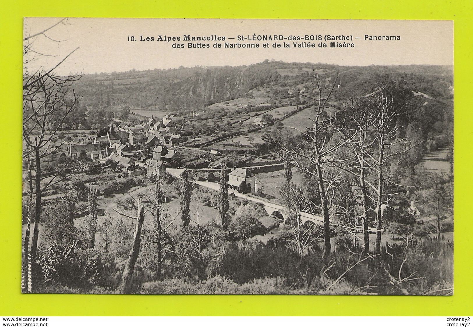 72 SAINT LEONARD DES BOIS N°10 Panorama Des Buttes De NARBONNE Et De La Vallée De MISERE VOIR DOS - Saint Leonard Des Bois