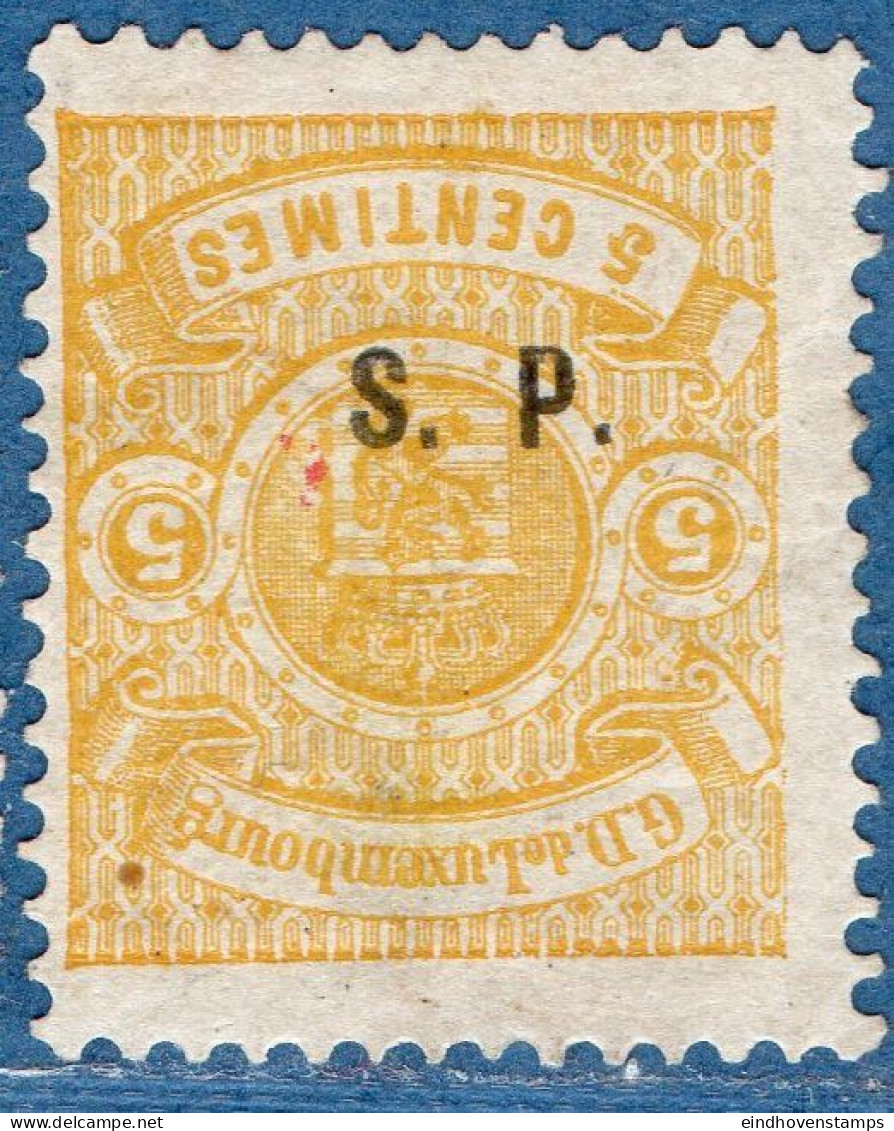 Luxemburg Service 1881 5 C Small S.P. Overprint (Haarlem Printing, Perforated 13½) M - Servizio