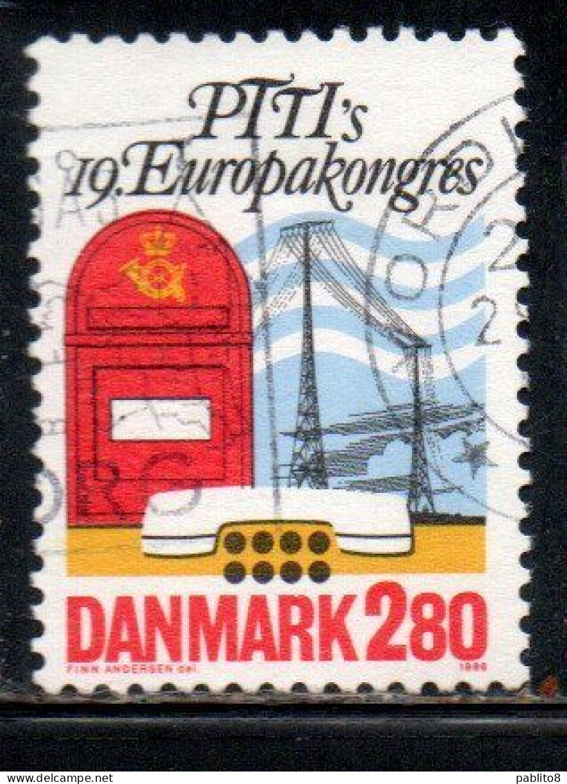 DANEMARK DANMARK DENMARK DANIMARCA 1986 EUROPEAN INTERNATIONAL PTT CONGRESS COPENHAGEN 2.80k USED USATO OBLITERE' - Oblitérés