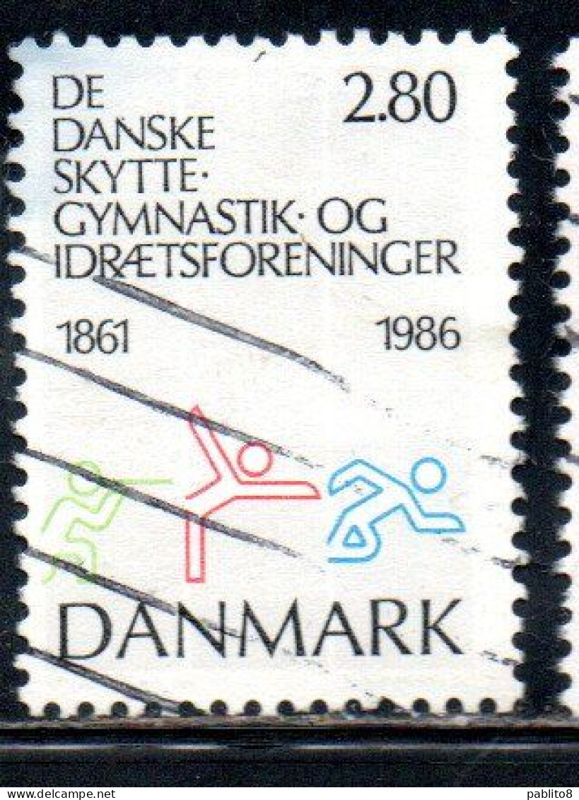 DANEMARK DANMARK DENMARK DANIMARCA 1986 DANISH RIFLE GYMNASTICS AND SPORTS CLUB 2.80k USED USATO OBLITERE' - Used Stamps