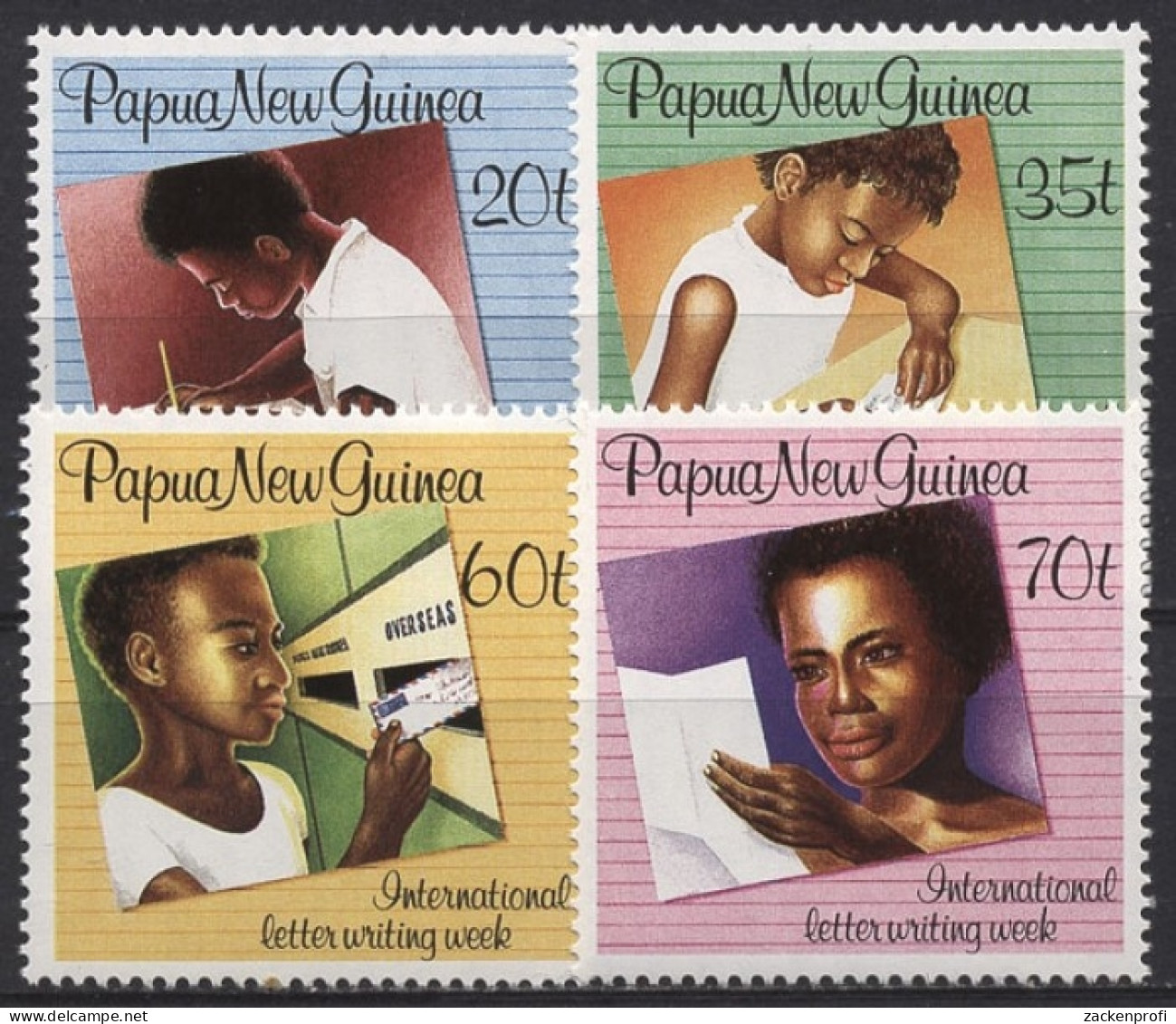 Papua Neuguinea 1989 Kinder, Briefe 588/91 Postfrisch - Papua Nuova Guinea