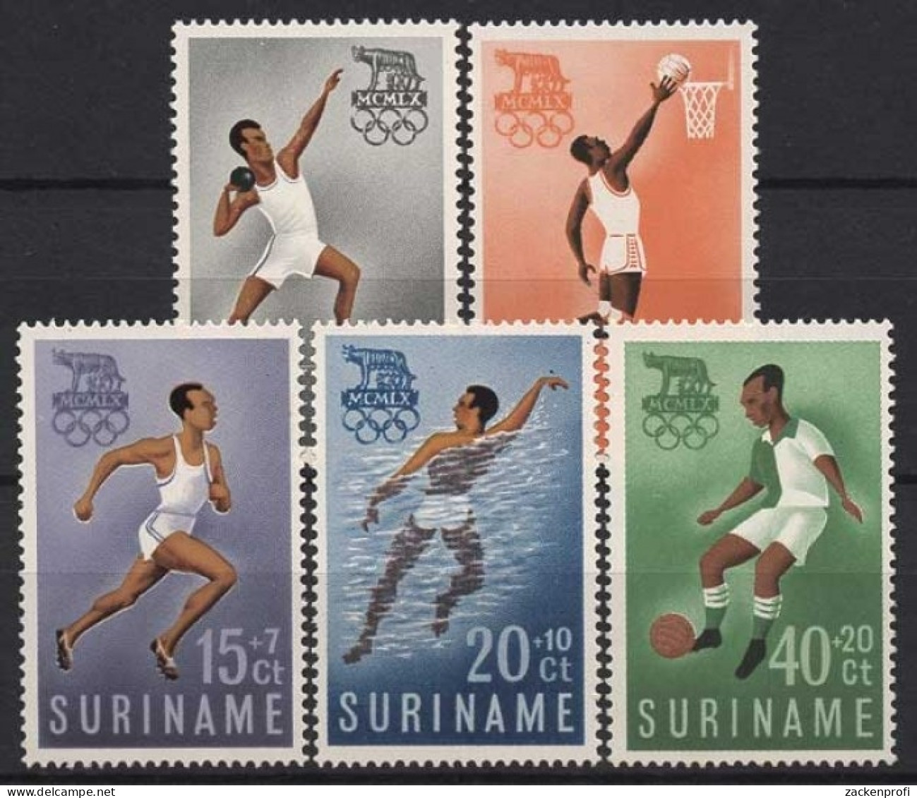 Surinam 1960 Olympische Sommerspiele Rom 384/88 Postfrisch - Suriname