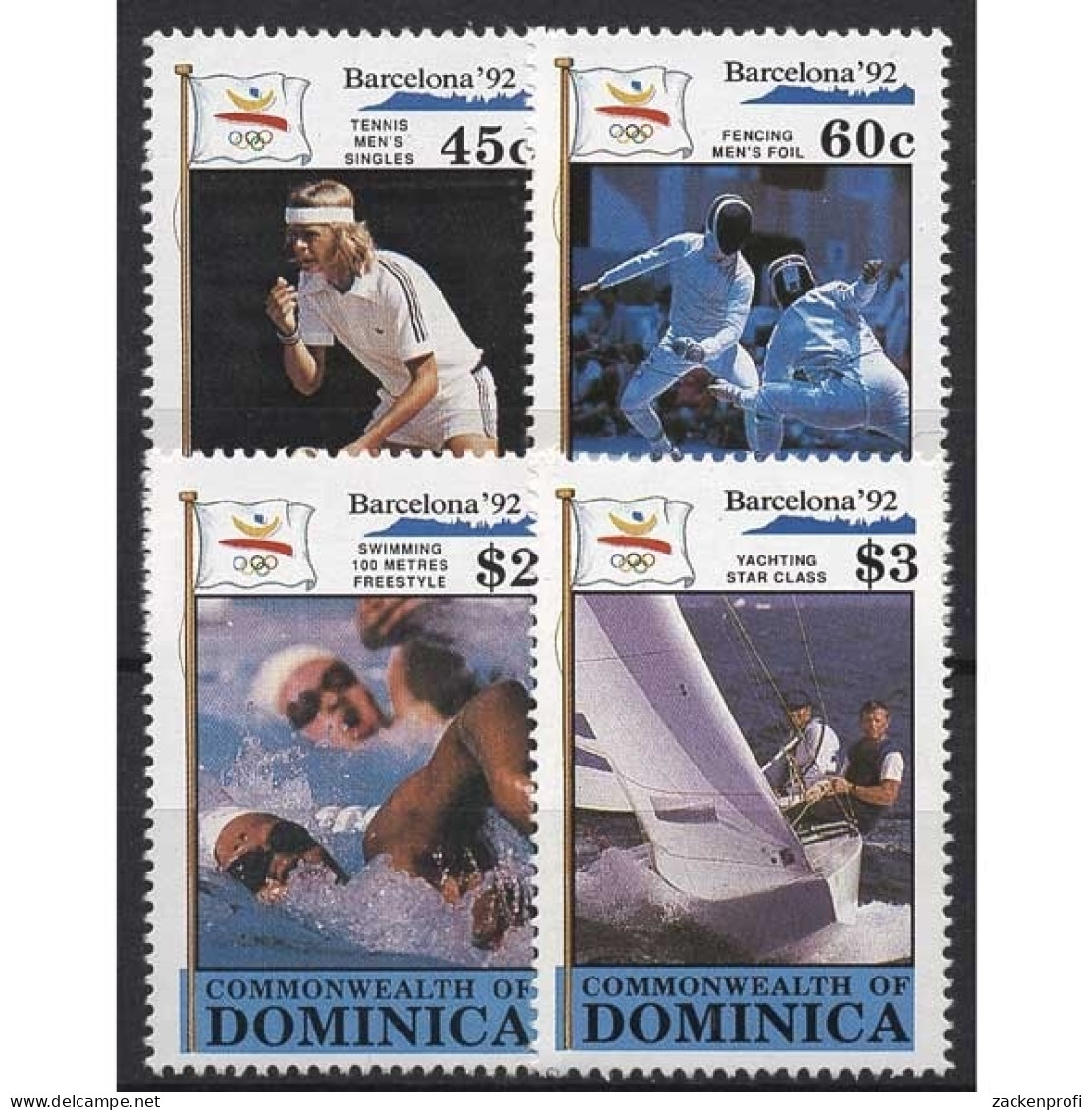 Dominica 1990 Olympia Sommerspiele Barcelona 1349/52 Postfrisch - Dominica (1978-...)