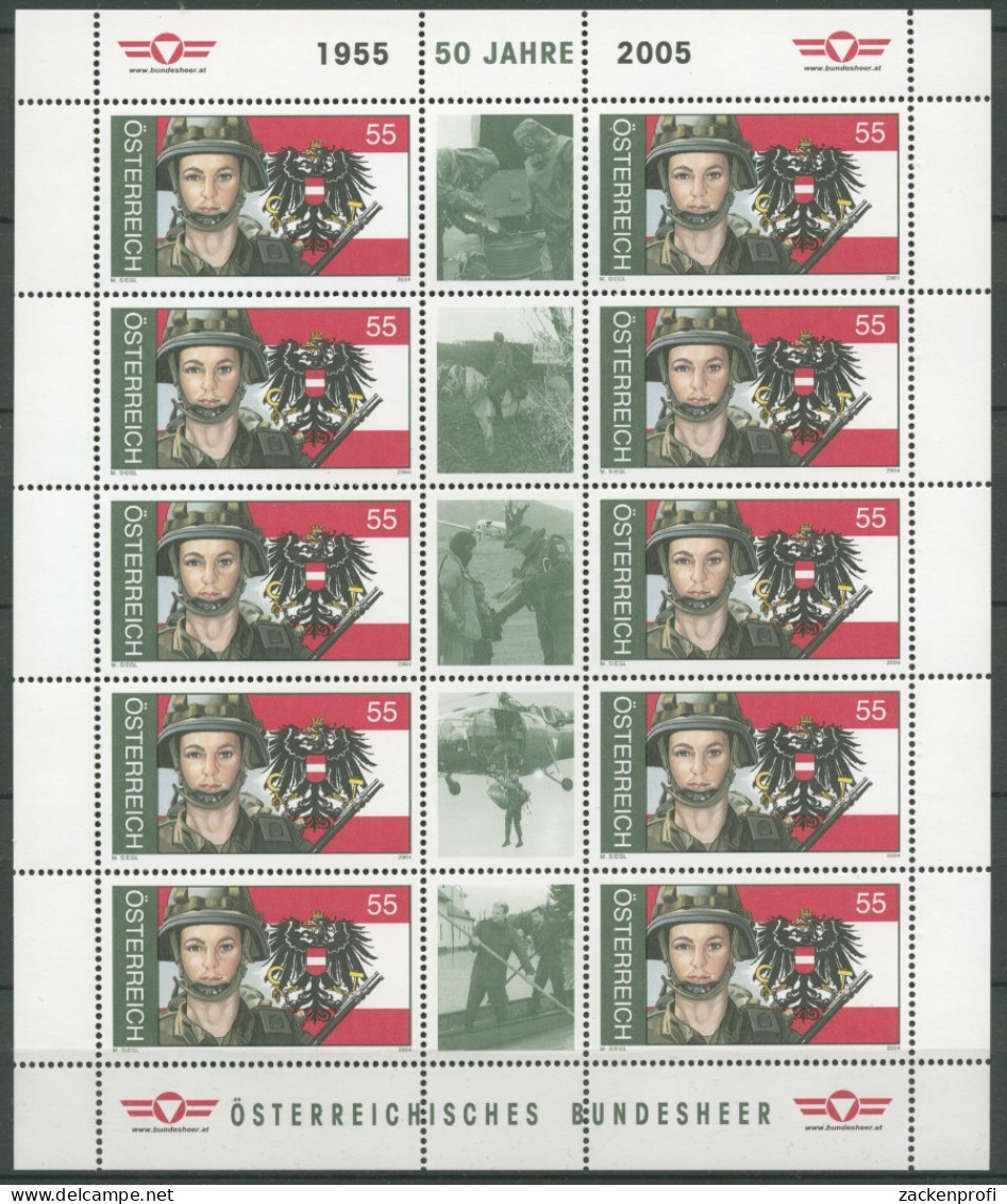 Österreich 2004 50 Jahre Bundesheer Kleinbogen 2503 K Postfrisch (C14907) - Blocks & Kleinbögen