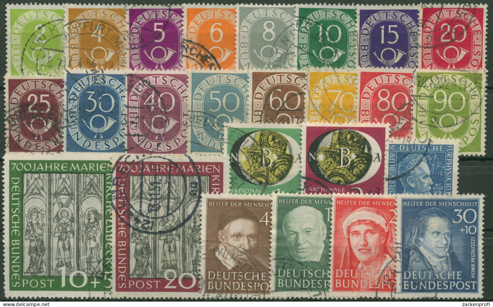 Bund 1951 Jahrgang Komplett (123/47) Gestempelt - Used Stamps