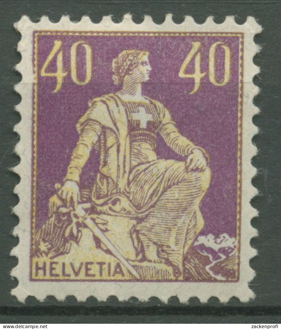 Schweiz 1908 Freimarken Sitzende Helvetia 106 X Mit Falz - Unused Stamps