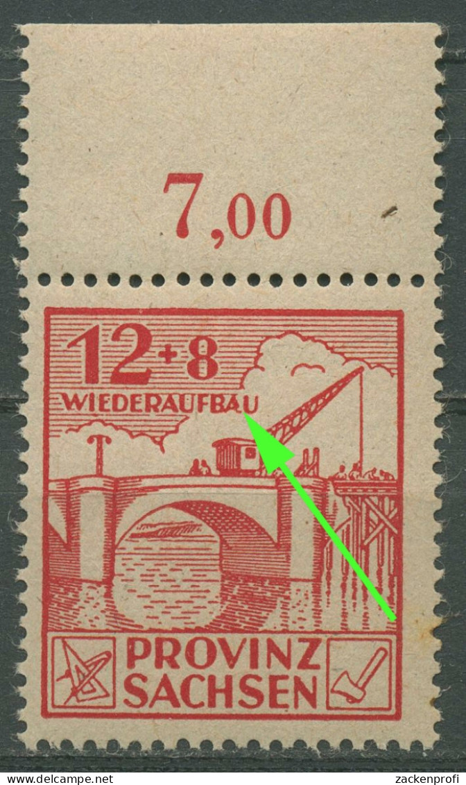 SBZ Provinz Sachsen 1946 Wiederaufbau Mit Plattenfehler 88 A III Postfrisch - Autres & Non Classés