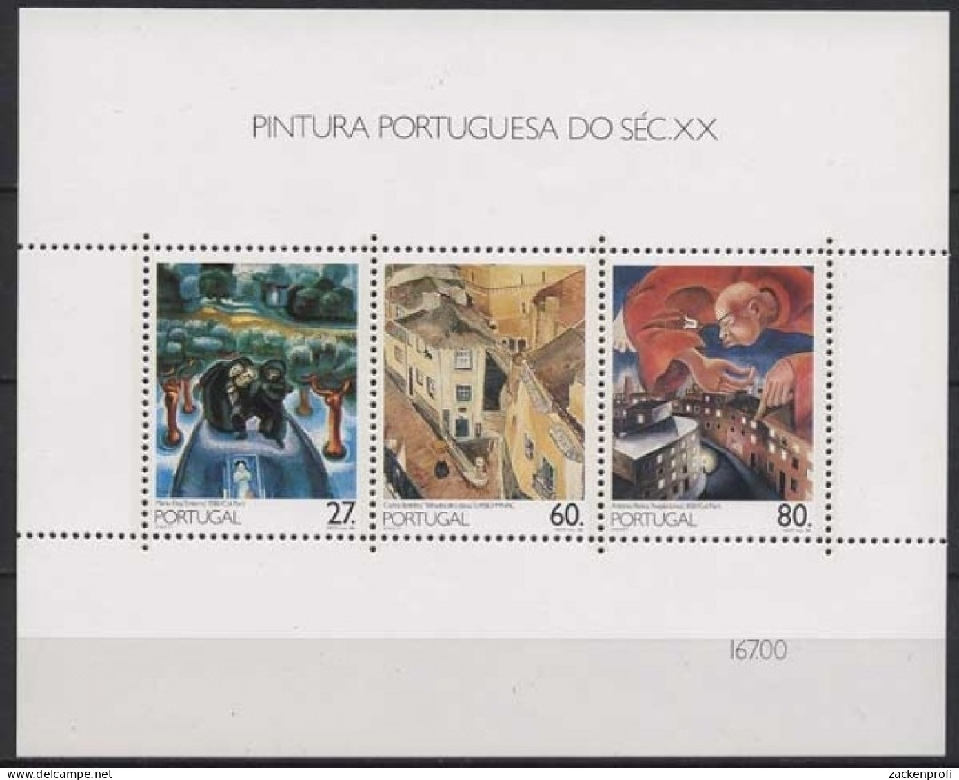 Portugal 1988 Gemälde Im 20. Jh. Block 61 Postfrisch (C91094) - Hojas Bloque