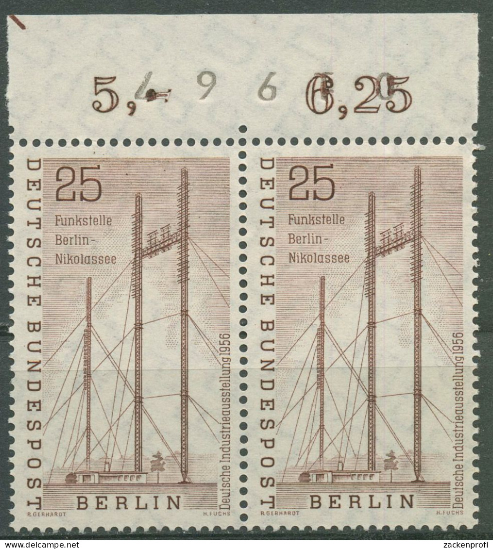 Berlin 1956 Deutsche Industrie-Ausstellung Mit Bogen-Nr. 157 Bg.-Nr. Postfrisch - Unused Stamps